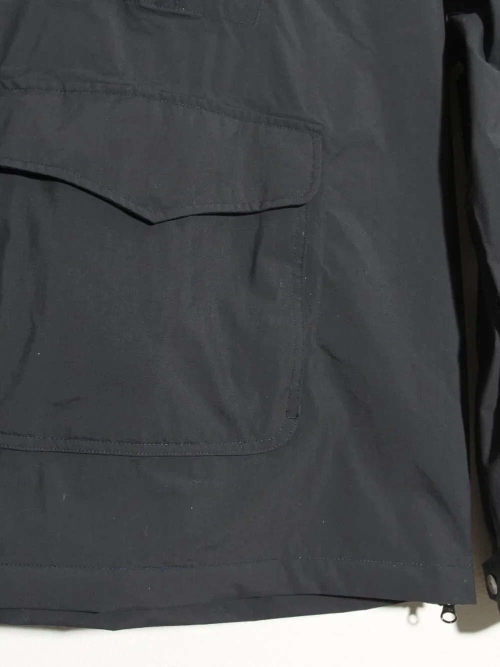 Taylor Stitch The Powder Jacket Anorak Half Zip Black Hooded Nylon Sz 40 Medium